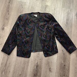 Vintage Tan Jay by Nygard paisley velvet blazer